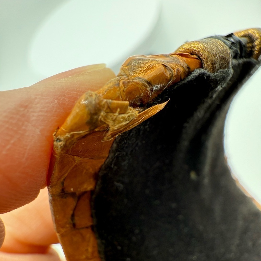 Genuine python cuff vintage bracelet - Picture 8 of 11